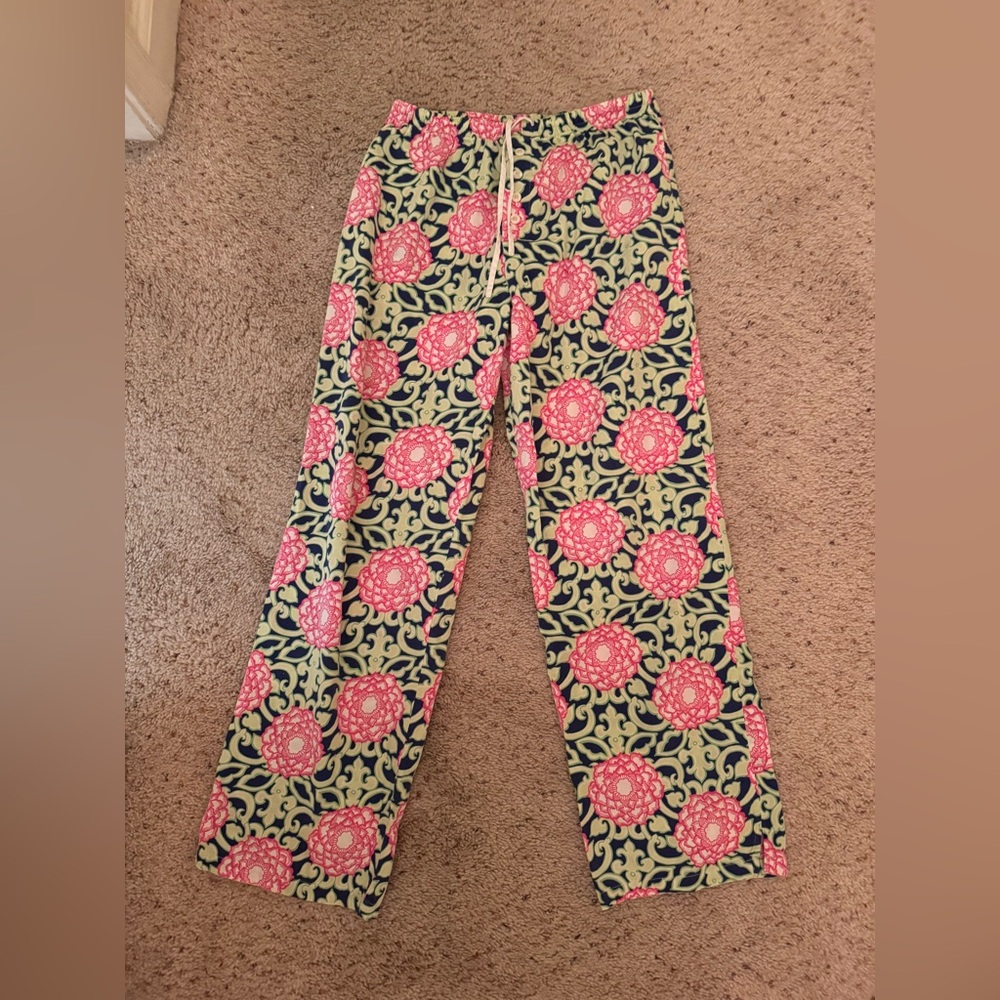Lilly Pulitzer Pink and Green Floral Pants